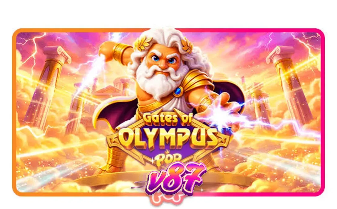Tampilan antarmuka slot Gates of Olympus POP dengan Zeus yang ramah